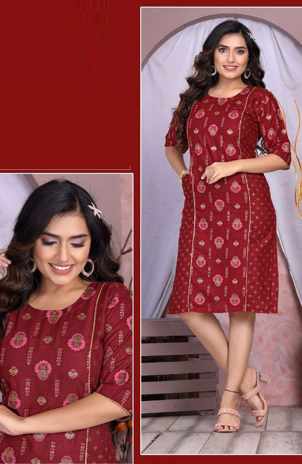 Golden Hi Class Wholesale Kurti Heavy Rayon With Foil Print Collection 